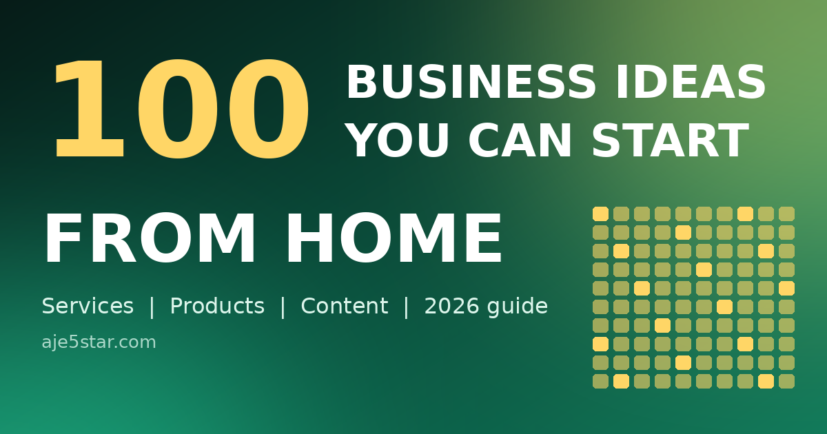100 Business Ideas You Can Start From Home Today (2026 Guide)