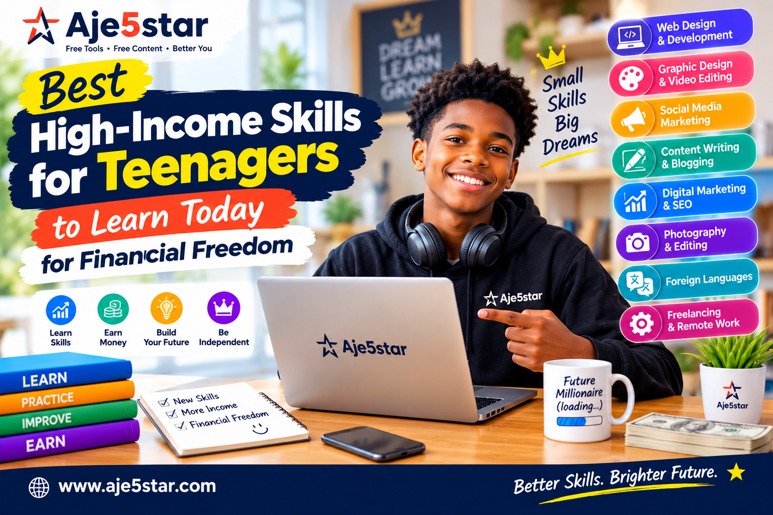 Best High-Income Skills for Teenagers to Learn Today for Financial Freedom